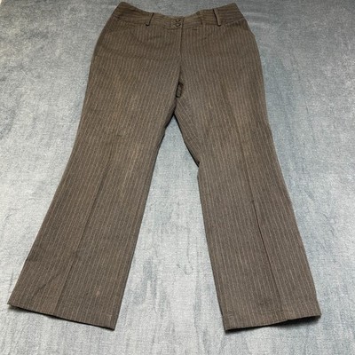 Hillard & Hanson Pants Womens 10 32x30 Gray Pinstripe Stretch Mid Rise Straight