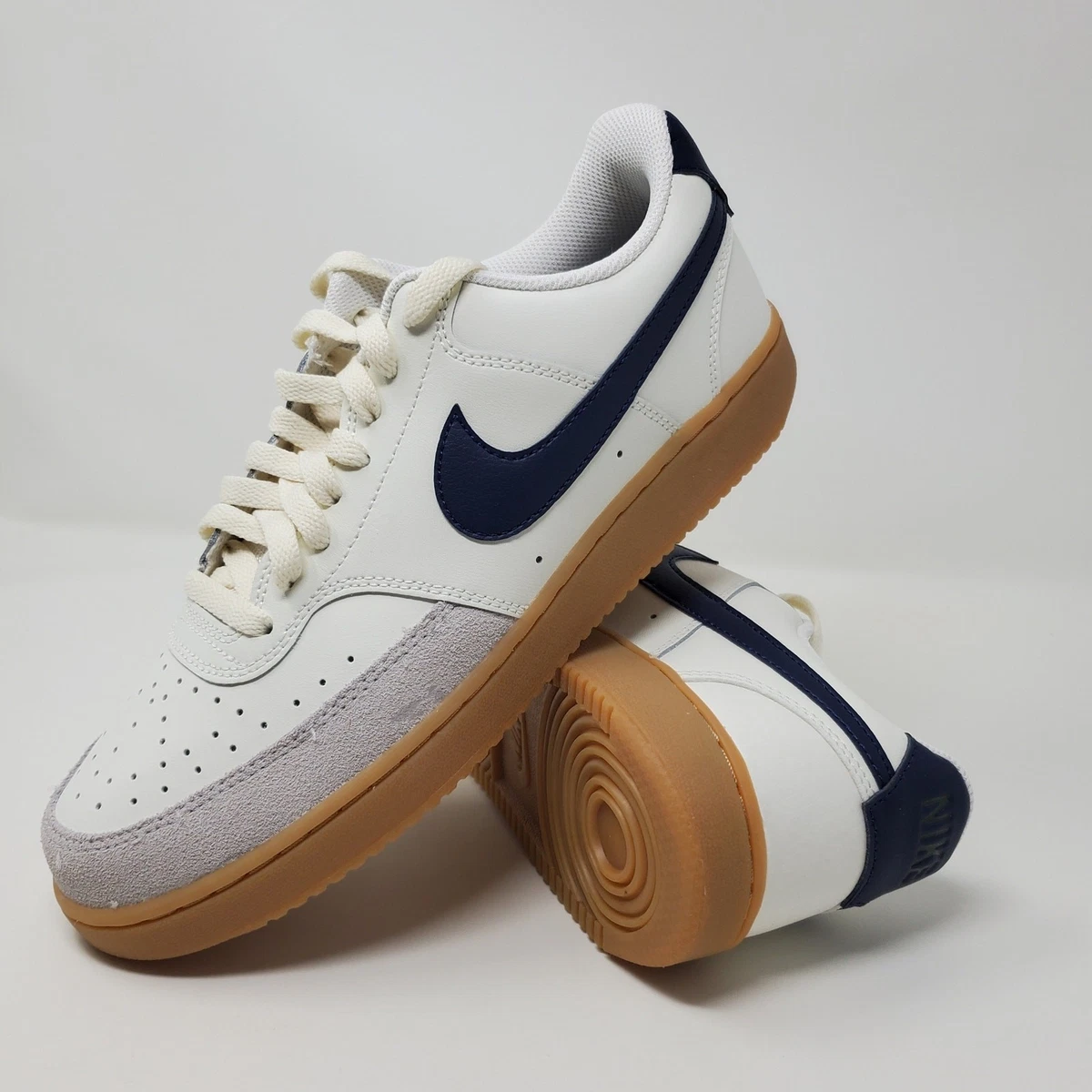 Nike Court Vision Low Shoes Men 10.5 Midnight Navy White Sneakers HV9862-400 NEW Nike Court Vision Low Midnight Navy for Sale | Authenticity  main image 4