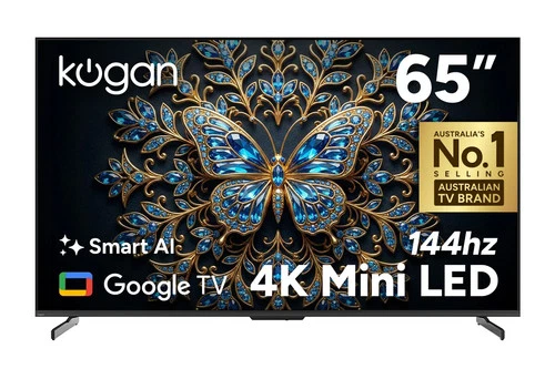 Kogan 65" Mini-LED QLED 4K 144Hz Smart AI Google TV - MQ9Z, 65 Inch, TVs, TV &