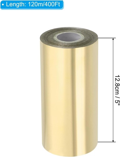 PATIKIL 5"x400Ft Hot Stamping Foil Paper, Heat Transfer 5"x400Ft, Light Gold - Picture 2 of 6