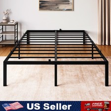 14" Heavy Duty Bed Frame Metal Platform Ful Size Sturdy Slat Support