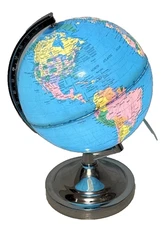 Illuminated World Globe Night Light On Stand 13” Tall, 8” Diameter Globe - VGC!