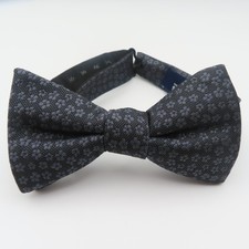 Stafford Bow Tie Black Gray Floral 2.5" Wide Pre Tied Formal Tuxedo Polyester