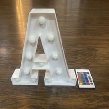 LED Marquee Letter A Light w/ Remote Light Up Sign Party Decorations Multicolor