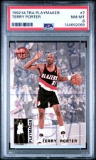 1992 ULTRA PLAYMAKER #7 TERRY PORTER PSA 8