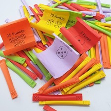 100 Punktelose Tombola Lose R&ouml;llchenlose Sicherheitslose - W&uuml;rfelpunkte w&auml;hlbar