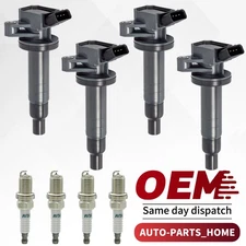 Set of 4 Ignition Coil + Spark Plug UF247 for 2000-08 Toyota Corolla Celica 1.8L