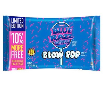 Charms Blue Razz Berry Blow Pops   11.7 oz Bag   Hard Candy Lollipops with Bubbl