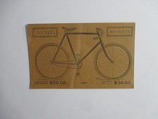 Acme Cycle Company Postcard from late 1880s +...