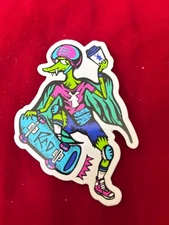 August 2017 Dutch Bros Sticker Lizard Dinosaur Gator Skater RAD