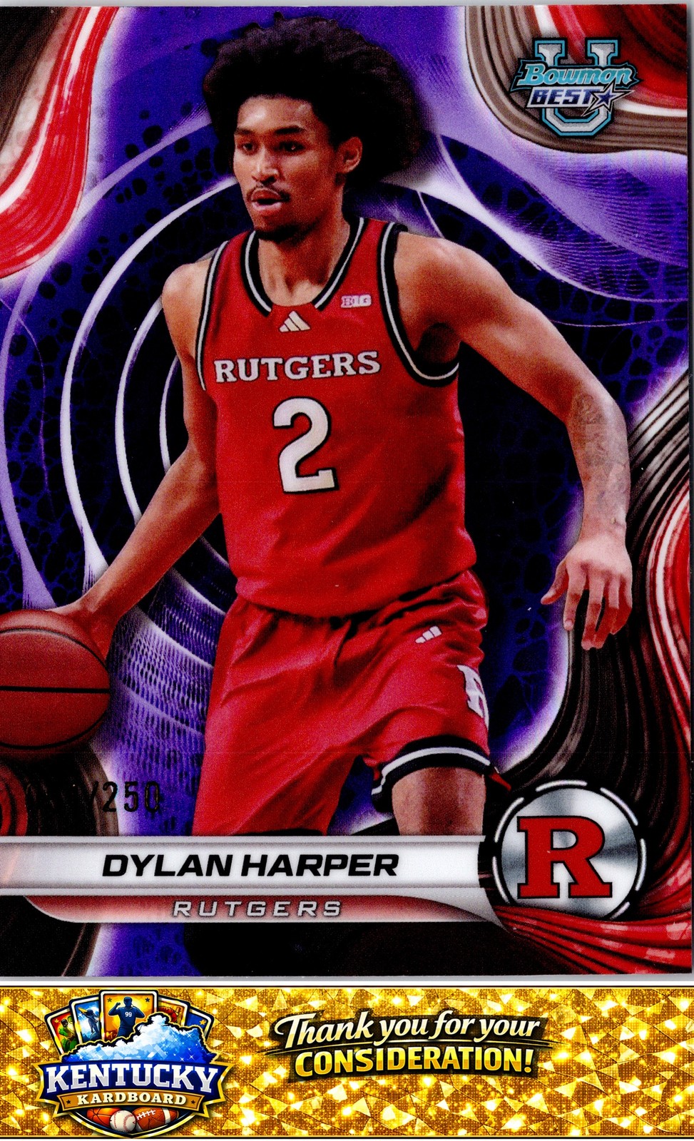 2024-25 Bowman's Best University #22 Dylan Harper Purple Refractors #/250