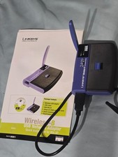 Linksys WUSB11 Wifi Adapter with extra long USB cord and instruction manual