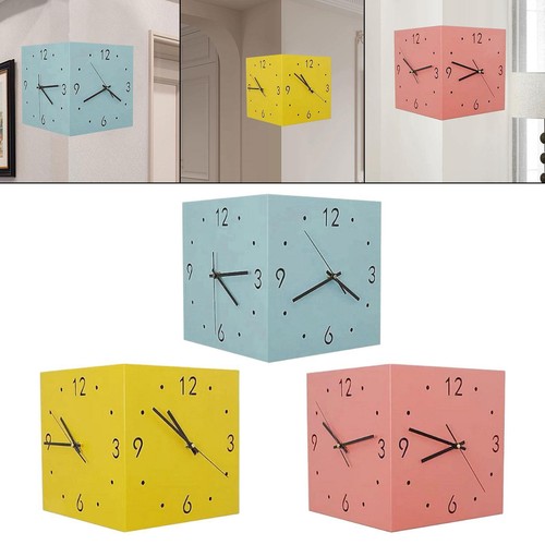 MagiDeal Horloge Murale D'angle Double Face Avec Lumière, Décoration