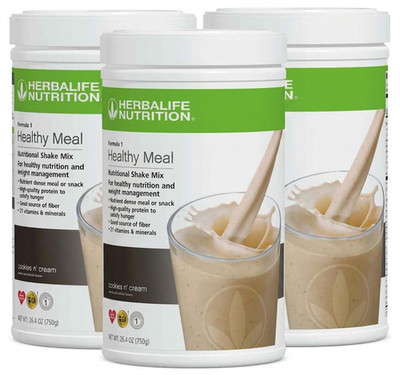 3X Herbalife Formula 1 Healthy Meal Nutritional Shake Cookies and cream 750 g