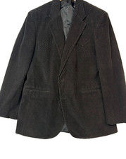 Circle S Blazer Jacket Men  s 44L Black Corduroy Career Western Rodeo Ranch