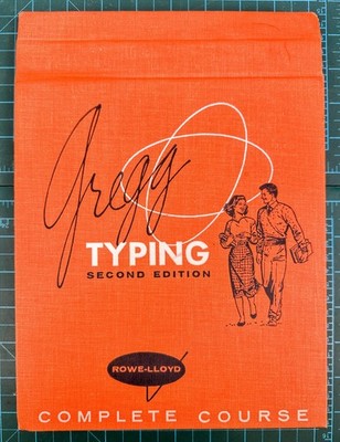 Vintage 1958 Gregg Typing Rowe Lloyd Complete Course Orange Hardcover Book