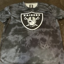 NFL Team Apparel Oakland Raiders NFL Tie-Dye Black/Gray/White T-Shirt L