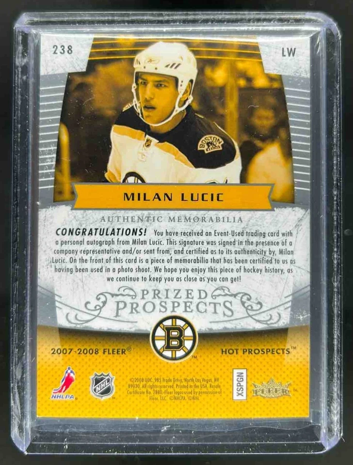2007-08 Fleer Hot Prospects Milan Lucic Rookie Auto #/399 Bruins - Image 2 of 2