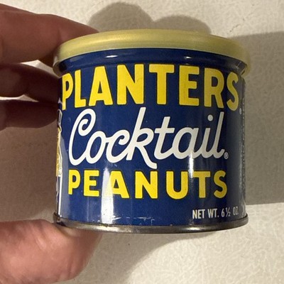 Vintage 1970s Planters Cocktail Peanuts Tin Full NOS Sealed 6.5 Oz