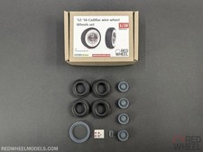Red Wheel 25007 52-56 Cadillac Wire Wheels Set Resin Model 125