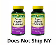 Spring Valley Super Vitamin B-Complex Tablets, 100 Ct Each 2 Pack 