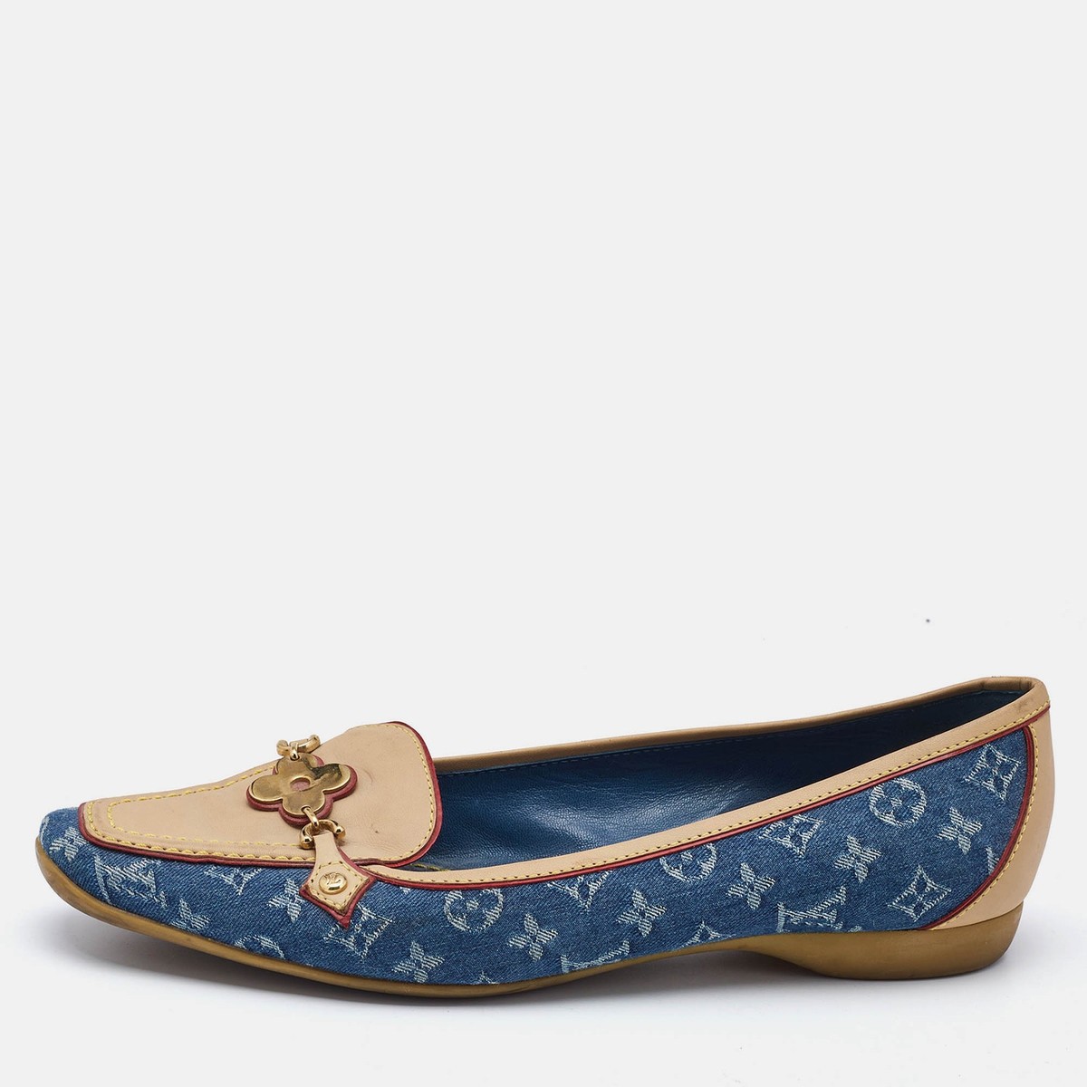 Louis Vuitton Navy Blue Monogram Denim and Leather Cap-Toe