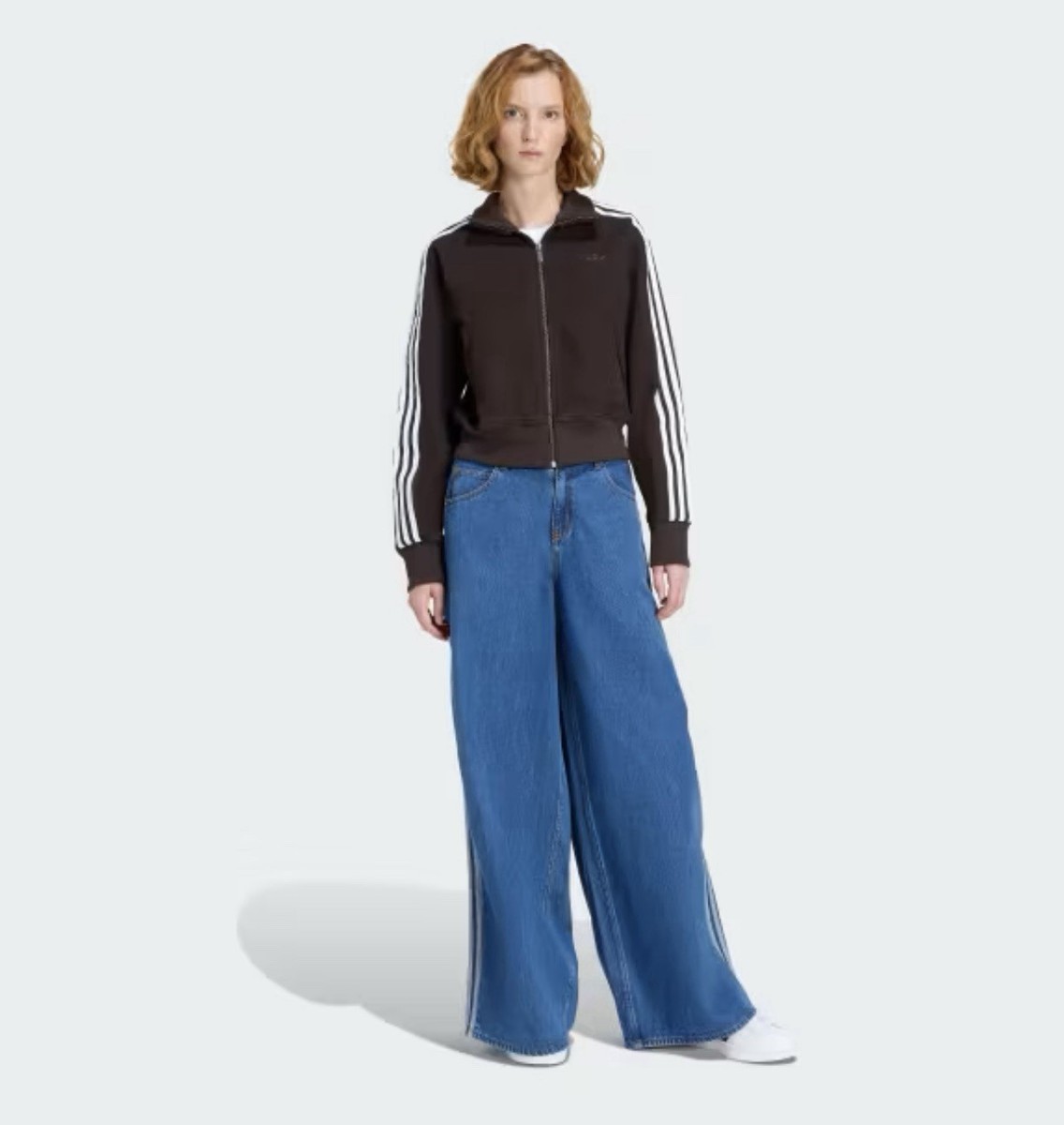 Adidas Firebird Denim 'Aurora Coffee' Track Top Jacket | size L