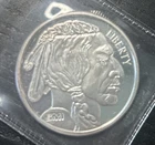 (1) "Solid Silver",  1 Oz. Buffalo, ".999 fine Silver", Rising Sun