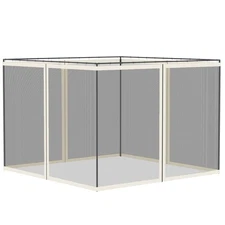 Gazebo Netting Replacement 10x10 Ft Size 4 Section Screen Wall 6.8 Ft High