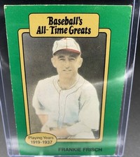 1987 Hygrade Baseball's All-Time Greats - Frankie Frisch No Uniform Logo