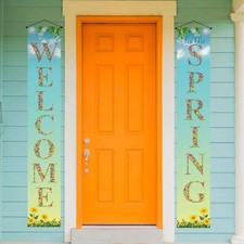 Hello Spring Banner,Spring Welcome Porch Sign,Spring Party Decoration Outdoor...
