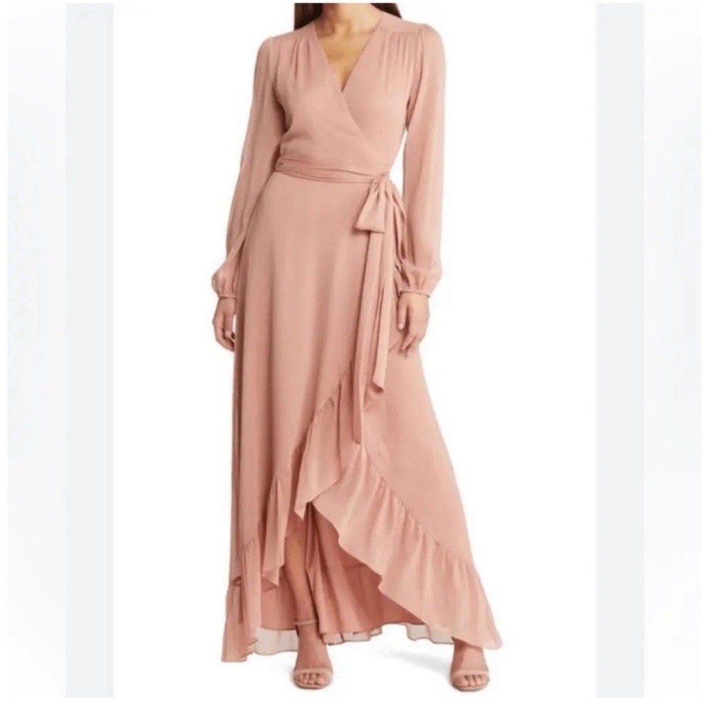 dusty pink long sleeve maxi dress Petal and Pup Women's Ilyana Long Sleeve Maxi Dress