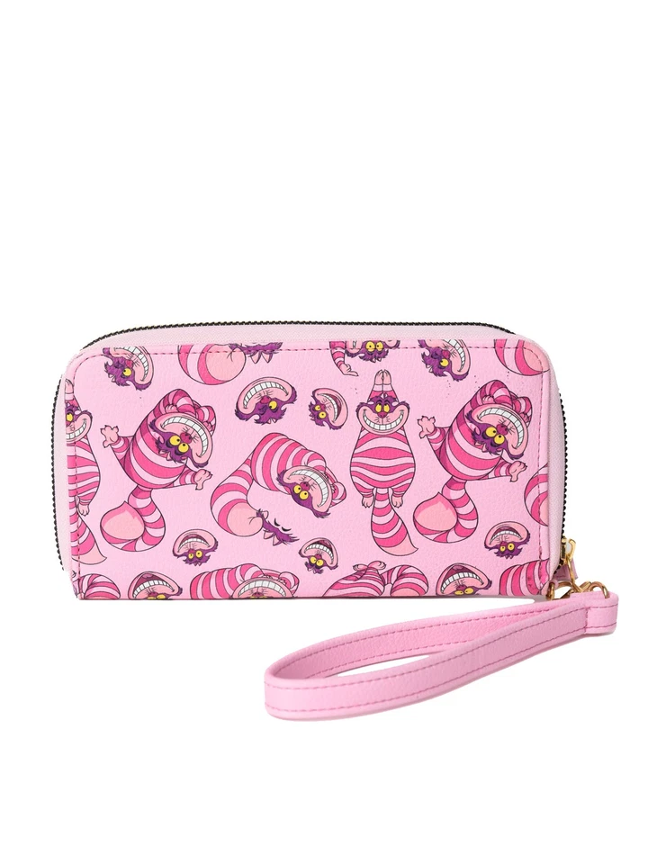 Cartera para mujer Cheshire Cat cremallera alrededor muñeca estampado de personajes Disney Foto 2 de 4