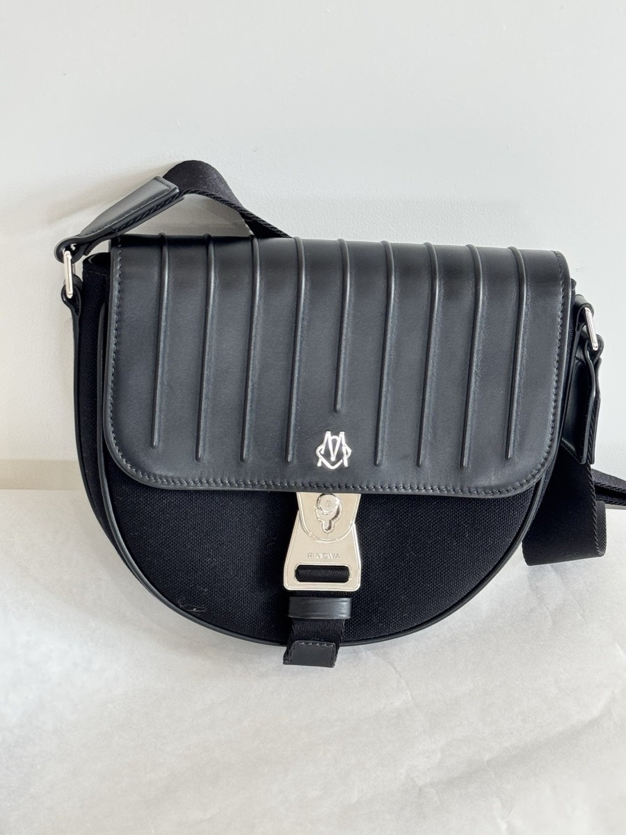 RIMOWA Never Still Black Canvas Leather Crossbody Flap Bag Dust