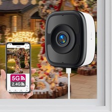 5MP 3K Window Camera, 2.4G  5G WiFi Indoor Cameras for Home Security white