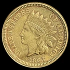 1863 Indian Head Cent - AU - High Detail - Full Liberty Antique US 1c Penny Coin