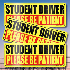 3Pcs Student Driver Magnet Car Signs Please Be Patient Car Bumper Sticker Decal