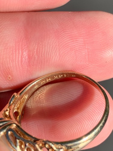 14ct gold baroque pearl ring 5 grams - Picture 7 of 8