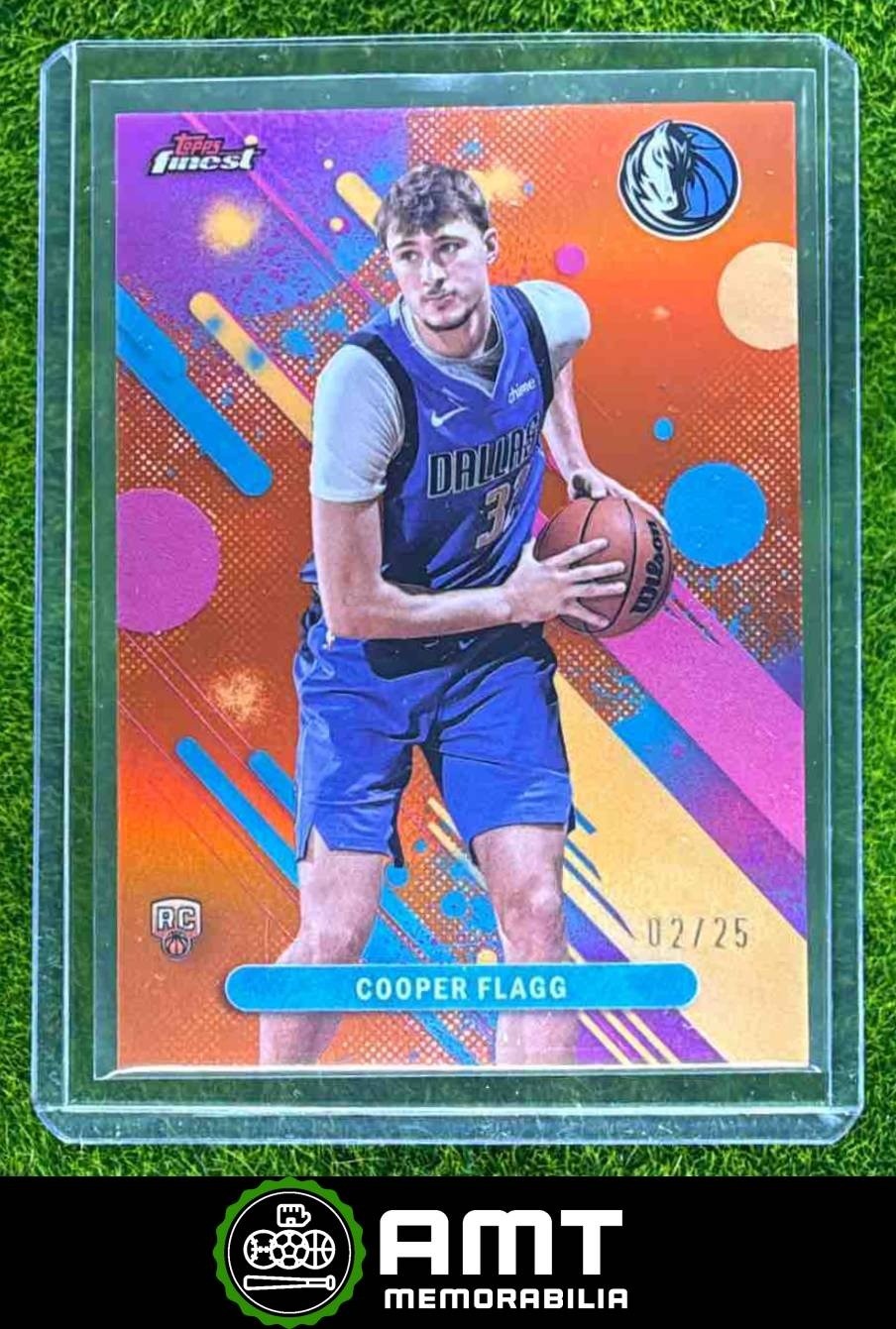 Cooper Flagg RC 2025-26 Topps Finest 2/25 Common Orange Refractor Mavericks