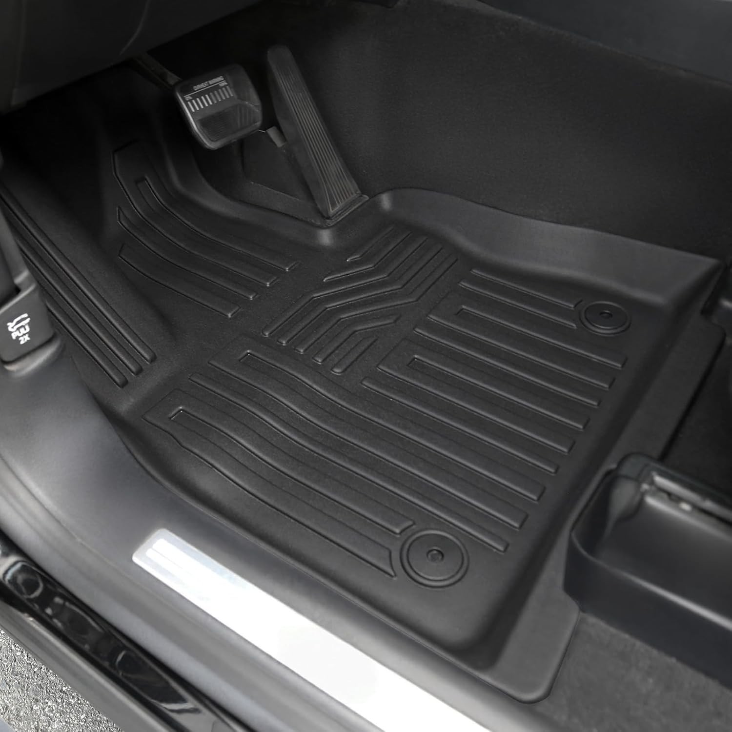 Floor Mats for 2025 2020-2024 Ford Explorer (6-seat), All Weather TPE Black 