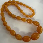 UNUSUAL VINTAGE PRESSED BUTTERSCOTCH EGG YOLK AMBER & ACRYLIC BEAD NECKLACE -71g — photo 5