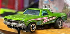 Custom HOT WHEELS Chevy El Camino Truck Drag Rod Slot Car 4 Gear Auto World FAST