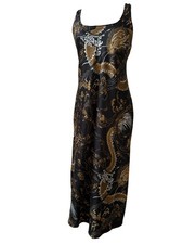 Natori Nightgown S Exotic Golden Dragon Adjustable straps EUC