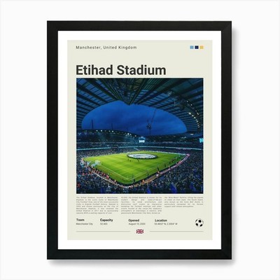 Manchester City - Etihad Stadium Ar gerahmtes Wandbild Poster Leinwanddruck Bild