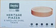 6 Denby Heritage Piazza Oval Trays. Free P&P