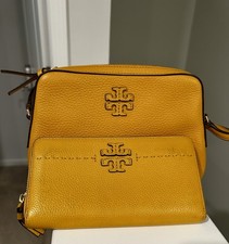 Tory Burch Mustard Crossbody Bag and Wallet Set