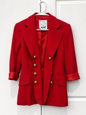 Women  s Vintage Cheap and Chic by Moschino Double Breasted Blazer  Red Size M