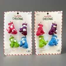 My Little Christmas Flocked French Bulldog Christmas Ornaments NWT 2 2 Packs