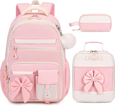 Backpack for Girls, 3PCS Girls Backpack for School with Lunch Bag Pencil Case, C