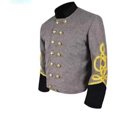 Authentic Military Style US Civil War General's Grey Wool Jacket Custom Sizes